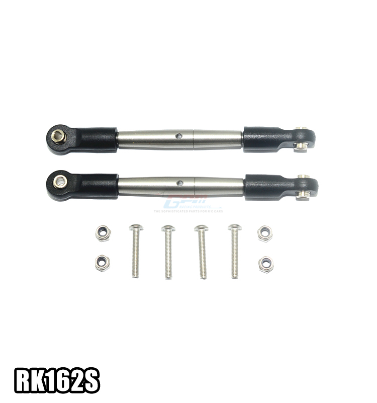 1/10 Scale Losi Rock Rey STAINLESS STEEL ADJUSTABLE FRONT STEERING TIE RODS WITH POLYURETHANE BALL ENDS-SET RK162S